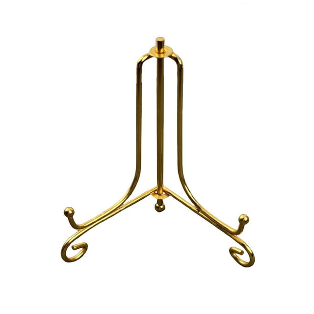 Gold Plate Stands For Display,Plate Holder 4 inch,Picture Frame Stand of Metal,Frame and Artworks,inyl Table Top Display, Decorative Metal Frame Holders Small Easel for Book,Tabletop Art,Picture