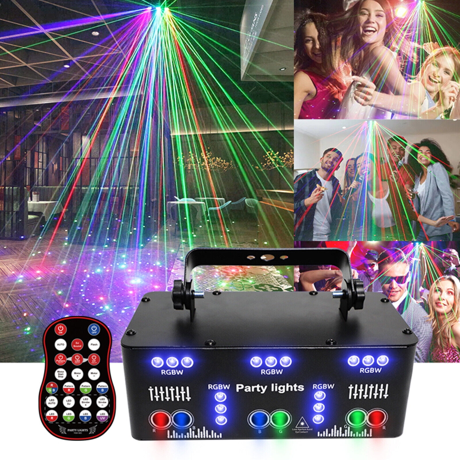 TFCFL Proffessional 21 Eyes RGB LED Laser Beam Scanner Projector DJ Party Stage Laser Light Show DMX Remote Control