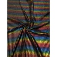 thumbnail image 1 of Rainbow Striped Lurex on Black Velvet Polyester Spandex 2 Way Stretch, 1 of 2