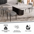 thumbnail image 5 of Morden Fort 71" Dining Table Set for 4, White Marble Top Dining Table with 4 Armless Grey Boucle Chairs for Kitchen, Dining Room, Restaurant, Conference Room, 5 of 7