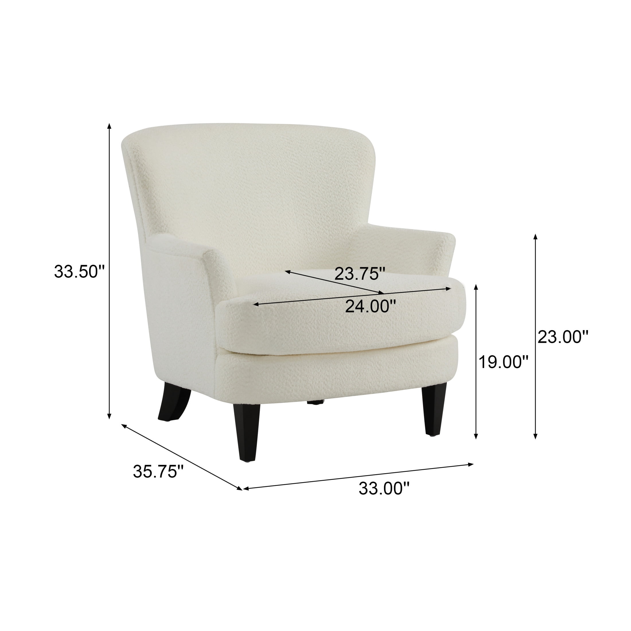 Christopher Knight Home Accent Chair with Ottoman, Tapered Wood Legs, Off White