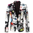 thumbnail image 3 of Chaqueta de traje de fiesta corta con estampado para hombre, chaqueta corta con estampado, blazer para hombre, elegante, de moda, simple, con botones, moda 2024, ropa masculina, 3 of 5