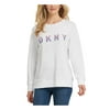 DKNY Womens Comfortable Cozy Sweatshirt White XS