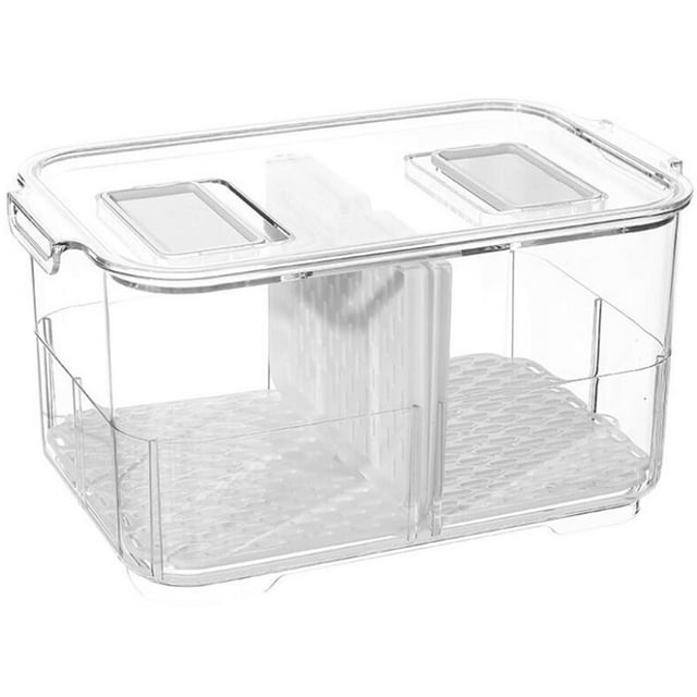 Fridge Organizer Bins Refrigerator Container Drawer Storage Fresh Keeper Freezer Fruit Stackablelids Acrylic