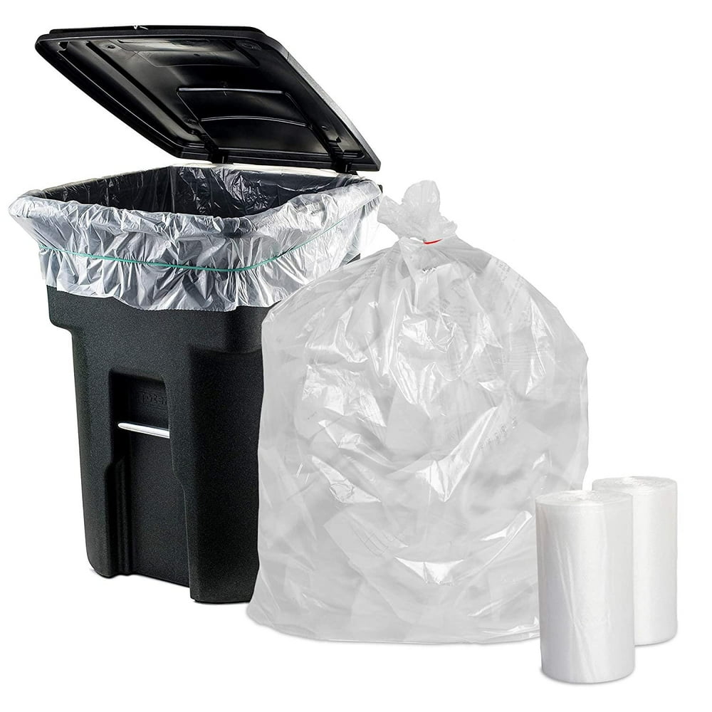 Pack of 50 Garbage Can Liners 43 x 48 Ultra Thin Natural Trash Bags