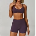 thumbnail image 2 of PISONIC Workout Sets for Women 2 Pieces Criss Cross Back Sports Bras Matching High Waist Butt Lifting Shorts Yoga Outfits, 2 of 11
