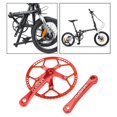 thumbnail image 3 of Juego de bielas de bicicleta, bielas de bicicleta de montaña de aleación de aluminio hueco integral de una sola 45/447/53/56 / 58T de Rojo 56T Soledad Bicicleta Crankaet, 3 of 10