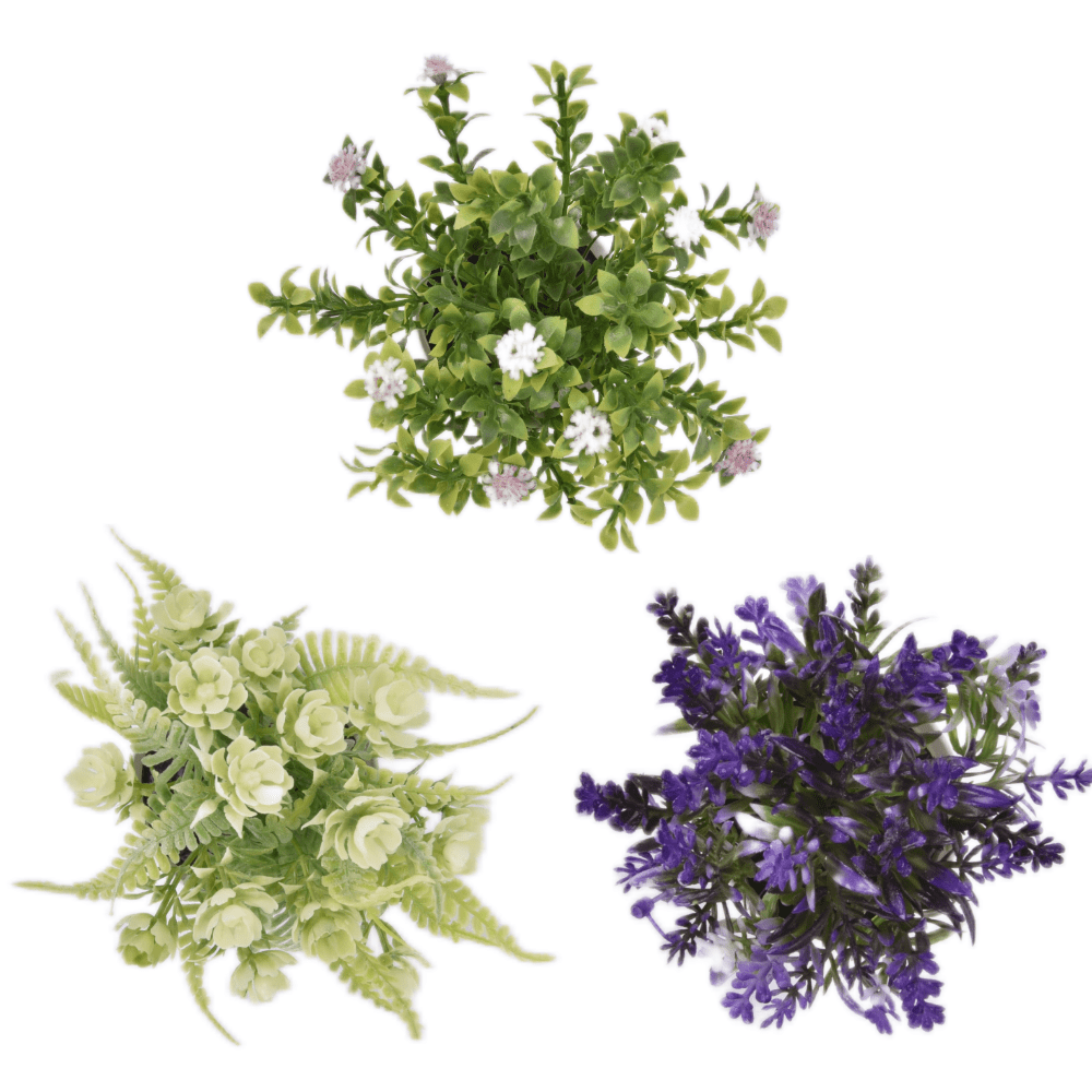 3Pcs Artificial Plastic Mini Plants Unique Fake Fresh Green Grass