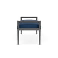 thumbnail image 3 of Pemberly Row Waiting Reception 2 Seat Bench Wood Frame in Blue, 3 of 5