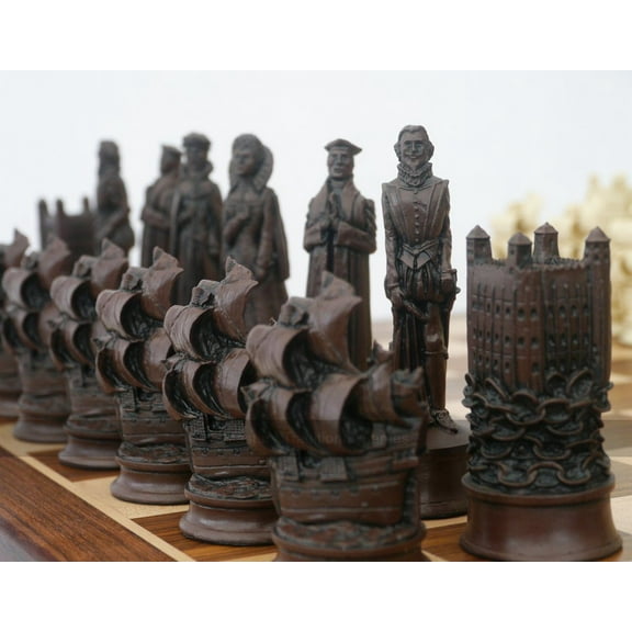 Berkeley Chess Elizabethan Ornamental Chess Set (cream and brown, board not included)