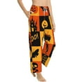 thumbnail image 2 of Xecao Halloween Banner Symbols Women's Straight Lounge Pajama Pants: The Epitome of Relaxed Sleepwear, 2 of 9