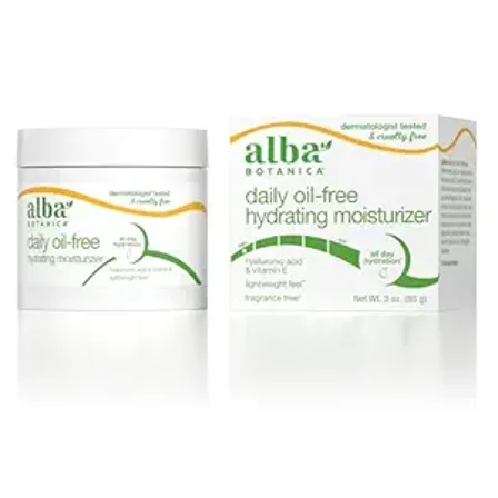 Alba Botanica Daily Oil Free Hydrating Moisturizer, with Hyaluronic Acid and Vitamin E, 3 Oz (Packaging May Vary)