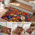 thumbnail image 6 of Red Orange Floral Area&nbsp;Rug 2x3ft Spring Flower Green Leaf Plant Farm Watercolor Non-Slip&nbsp;Washable Square&nbsp;Rugs Soft Felt Indoor Floor Mat for Bedroom Kitchen Living Room Bathroom, 6 of 9