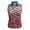 Autumn Glory/Kalvin Blue, variant on Monterey Club Women's Jagged Zebron Print Block Sleeveless Golf Polo Shirt #2677