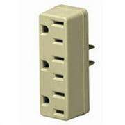 Leviton C21-00698-00I Grounding Outlet Adapter, 125 V, 15 A, 3 Outlet, Ivory