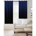 thumbnail image 2 of Navy Blue Black Ombre Blackout Curtains for Bedroom/Living Room, Thermal Insulated Kitchen Curtains, Modern Abstract Striped Gradient Grommet Darkening Window Treatment Drapes 52"x63"x2, 2 of 8