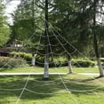 thumbnail image 5 of hengsof Halloween Triangular Spider Web Outdoor - Large, 16.4*16 ft | Outdoor Spider Web Decoration, Spider Webs Halloween Decorations Outdoor | Rope Spider Web Yard Outdoor, 5 of 6