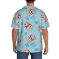 thumbnail image 3 of Fotbe I Am A Fan Popcorn Camisa Estampada de Manga Corta para Hombre, Casual de Verano, Estilo Playero, Sin Arrugas-Large, 3 of 5