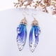 thumbnail image 5 of Pendientes de mariposa con gancho para la oreja S925, elegantes pendientes largos de hada, pendientes frescos de color degradado con alas de cigarra, 5 of 6