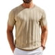thumbnail image 1 of Camiseta COOFANDY de punto con cuello redondo y manga corta para hombre, color caqui, 1 of 6