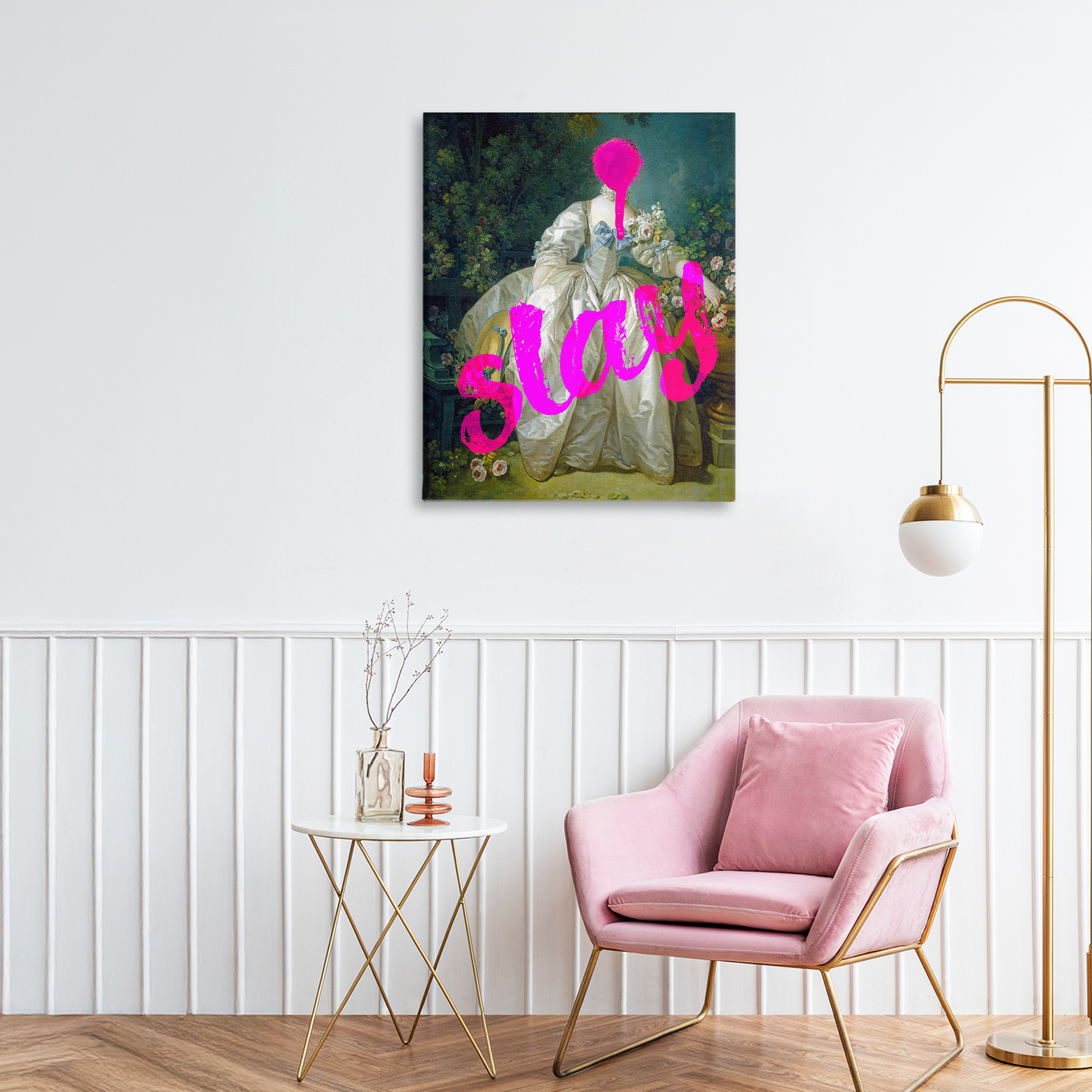 Slay Classical Baroque Gown Canvas Wall Art, design by Lil' Rue