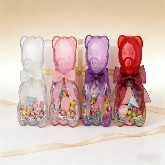 Gummy Bear Container,12.8x8" Clear Gummy Bear Shaped Candy Holder for Valentine’s Day,Reusable Gift Box for Candy, Party Favors & Festive Storage,Ideal Gift For Women