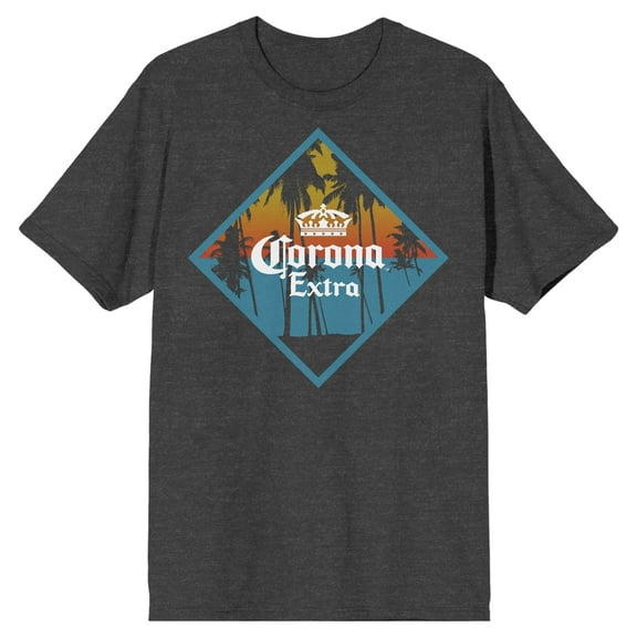 Corona Extra Logo Men's Charcoal Heather T-Shirt-Large