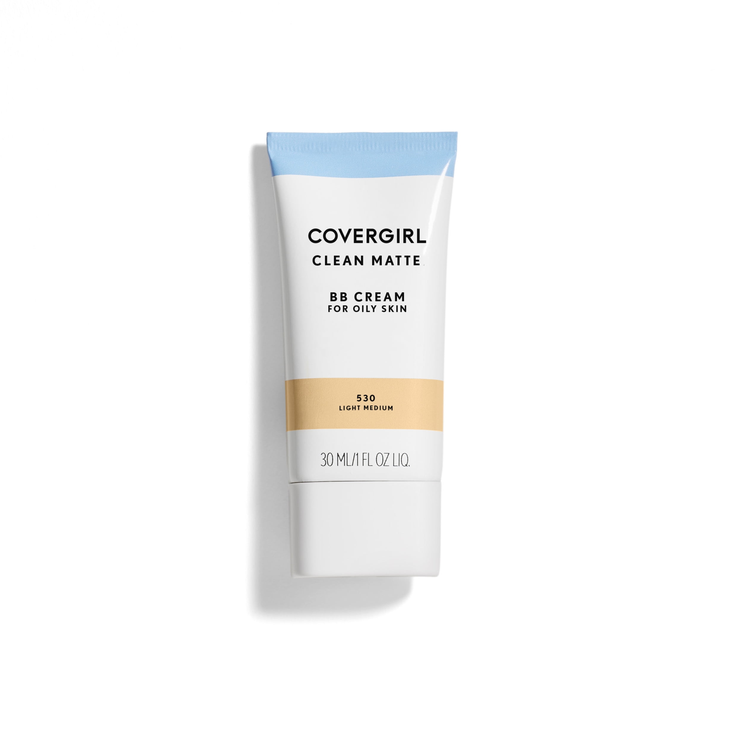 COVERGIRL Clean Matte BB Cream For Oily Skin, 530 Light Medium, 1 fl oz, Oil-Free Finish BB Cream, BB Cream Foundation, No Clogged Pores, Evens Skin Tone and Hides Blemishes, Water Based Foundation