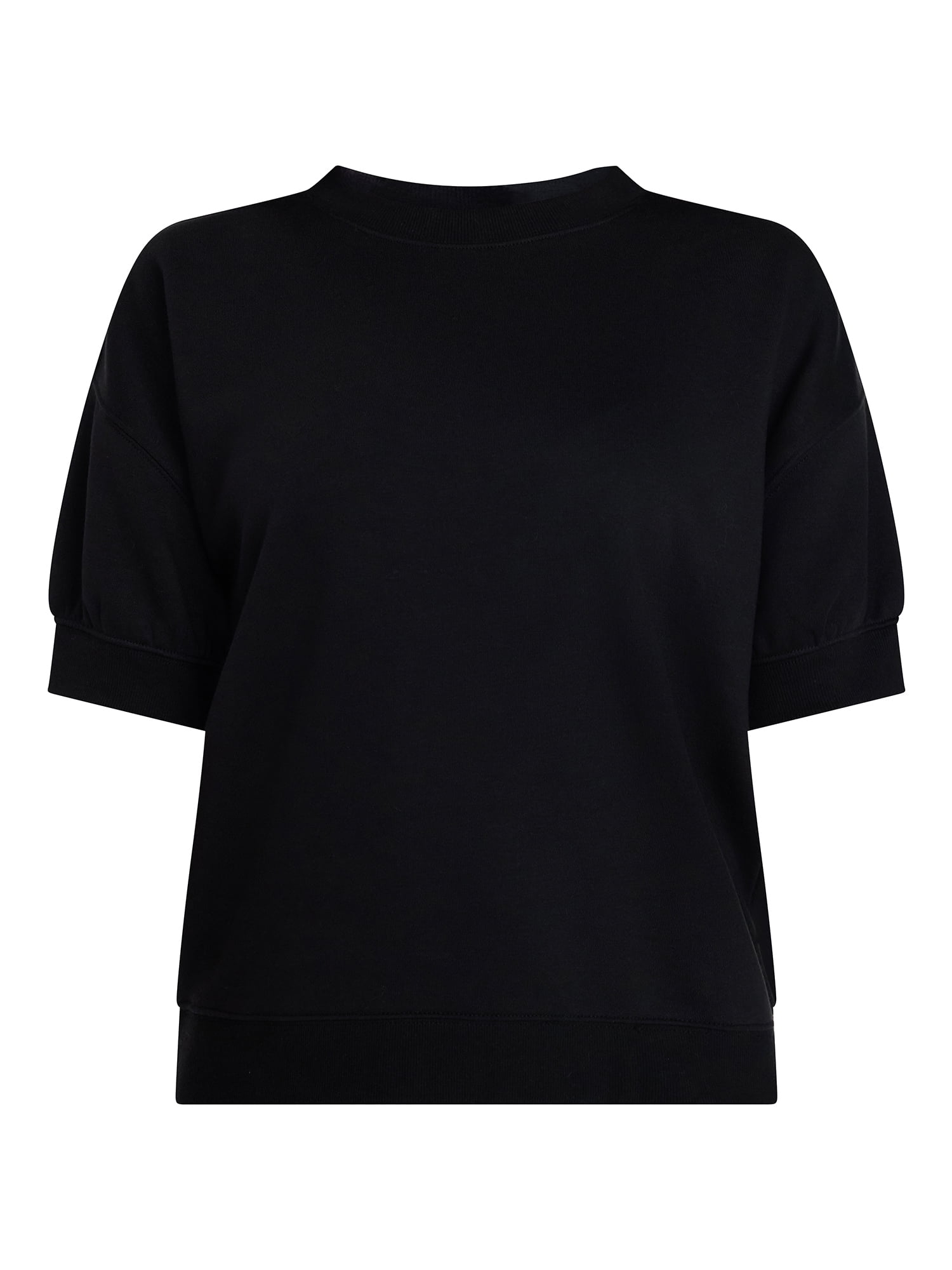 Time and Tru Women's Fleece Sweatshirt with Short Sleeves, Sizes XS-XXXL