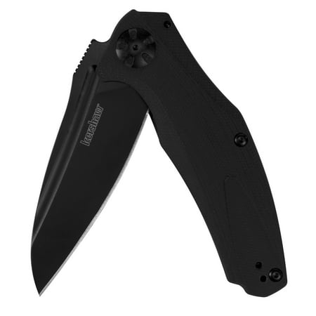 Money Clip Knife Black Blade - Kershaw Natrix-Black Pocket Knife (7007BLK); 3.25 In. 8Cr13MoV Black Oxide Coated Blade; 3D-Machined G10 Handle, KVT Ball-Bearing Opening, Flipper, Sub-Frame Lock, Reversible Deep-Carry Clip; 2.9 oz.