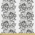 thumbnail image 1 of Floral Upholstery Fabric by the Yard, Monochrome Flowers Graphic in Vertical Arrangement Rhythmic Pattern, Decorative Fabric for DIY and Home Accents, White and Charcoal Grey by Ambesonne, 1 of 5