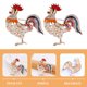 thumbnail image 5 of 2 broches de gallo de pollo con diamantes de imitación chapados en oro, esmalte lindo de gallina, pin de solapa, broche divertido para mujeres y mujeres, 5 of 6