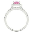 thumbnail image 4 of Clara Pucci 18K White Gold 1.56 Simulated Pink Diamond Engraveable Engagement Ring + Wedding Band Set, 4 of 7