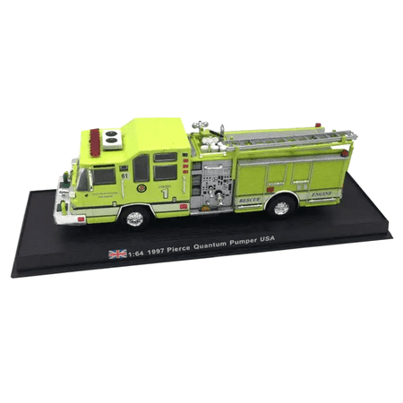 1:64 Scale 1997 Pierce Quantum Pumper Fire Truck Model Alloy Collectible Gift for Enthusiasts