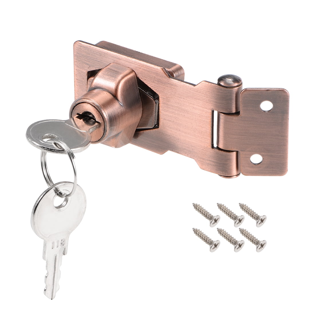 4inch Keyed Hasp Locks Zinc Alloy Twist Knob Keyed Locking Hasp w Screws for Door Keyed Alike