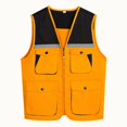 thumbnail image 2 of TOPTIE Reflective Working Vest with 4 Pockets Color Block Zipper Front High Visibility with Reflective Strips-Yellow-XL, 2 of 6