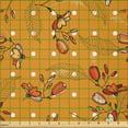thumbnail image 2 of Ambesonne Orange Fabric by the Yard Microfiber, Botanical Blooms Buds Motif, 3 Yards, Marigold and Pale Vermilion, 2 of 2