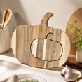thumbnail image 5 of 2PCS Halloween Pumpkin Shaped Wood Cutting Board for kitchen Decor, Gothic Cutting Boards with Handle, Charcuterie Wooden Boards, Serving Platter for Halloween Dinner Party Kitchen Table Home Decor, 5 of 6