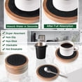 thumbnail image 3 of Posavasos de Madera para Bebidas, Juego de 5 Posavasos Absorbentes, Posavasos para Protección de Mesa de Café, Antideslizante Negro, 3 of 5