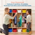 thumbnail image 5 of ECR4Kids Streamline 5-Section Coat Locker and 10 Scoop Front Bins, Classroom Furniture, Natural, 5 of 9