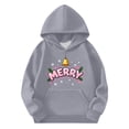 thumbnail image 4 of BaoFuBaoMei Hoodies for Boys Girls Christmas Merry Christmas Long Cuffed Sleeve Sweatshirt Tops with Pockets Loose Hooded Fall Clothes for Christmas Dinner Vacation Holiday, 4 of 8