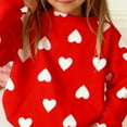 thumbnail image 5 of NAISIBABY Girls Valentine's Day Sweatshirt (1-13T), Heart Graphic Fleece Lined Long Sleeve Warm Pullover Fashion Tops Red 6T, 5 of 7