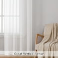thumbnail image 6 of OVZME Dolly Ivory Faux Linen Curtains 84 Inch Length 2 Panels, Semi Sheer Window Decor with Dual Rod Pocket Light Filtering Faux Linen Drapes for Farmhouse/Living Room/Bedroom, 40 x 84 Inches Ivory, 6 of 9