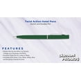 thumbnail image 2 of 10 Twist Action Hotel Pens Pack - Plastic, Black Ink - Green, 2 of 5