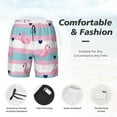 thumbnail image 3 of Balery Flamingo1 Bañador para hombre, shorts de playa de secado rápido con entrepierna y forro de compresión-Small, 3 of 6
