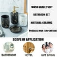 thumbnail image 4 of Juego de accesorios de baño, accesorios de baño elegantes de 4 piezas con dispensador de jabón de mármol, jabonera y taza para cepillo de dientes Xemadio LL-1325, 4 of 7