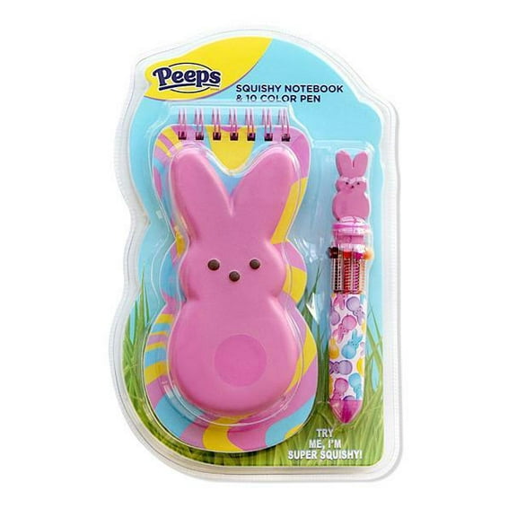PEEPS Squishy Bunny Note Pad & Pen Set, Pink