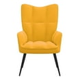 thumbnail image 3 of Mustard Yellow Relaxing Chair, Modern Armchair with Foam Padding, Steel Frame Living Room Accent Chair, 24"x27.6"x38", Assembly Required, 3 of 8
