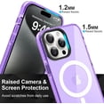 thumbnail image 4 of Magnetic Clear for iPhone 15 Pro Max Case Compatible with Magsafe [Non-Yellowing] Slim Transparent Soft TPU for Women Men Protective Phone Cases Cover for iPhone 15 Pro Max Purple, 4 of 12