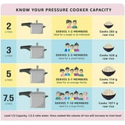 Prestige 10-Liter Deluxe Alpha Induction Base Stainless Steel Pressure Cooker, Small, Silver
